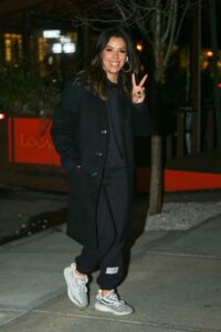 Eva Longoria in a Black Coat