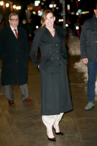 Faith Hill in a Black Coat