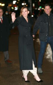 Faith Hill in a Black Coat