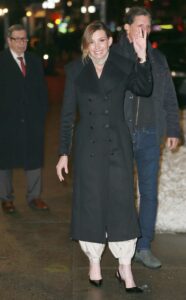 Faith Hill in a Black Coat