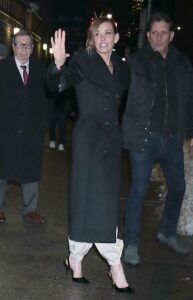 Faith Hill in a Black Coat