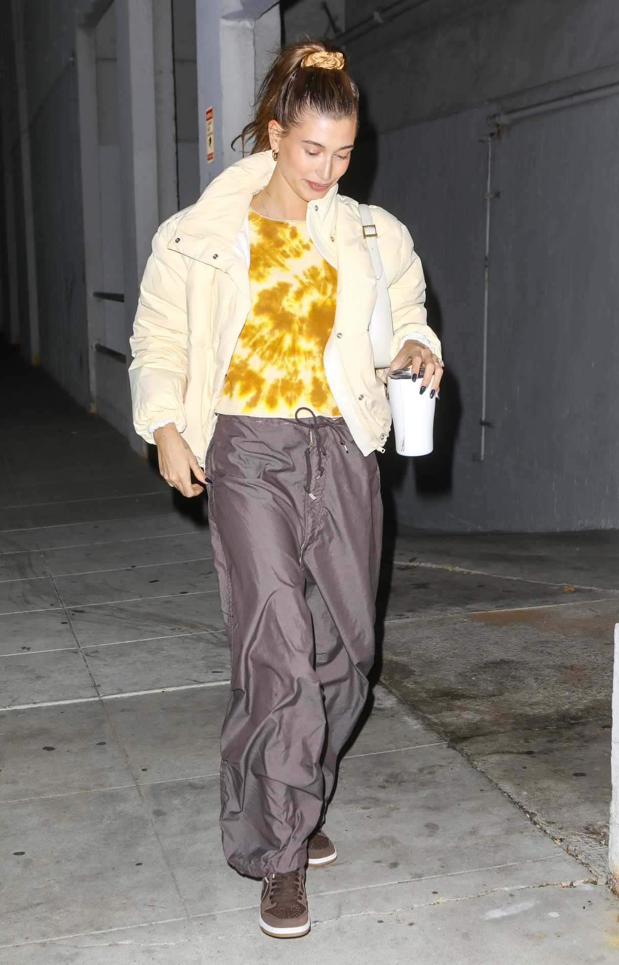 Hailey Bieber in a Yellow Jacket