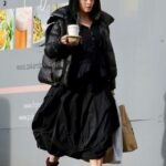 Helena Bonham Carter in a Black Puffer Jacket Was Seen Out in North London 02/07/2022