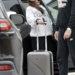 Isabela Merced in Grey Sweatshirt Was Spotted in Palm Springs 02/03/2022