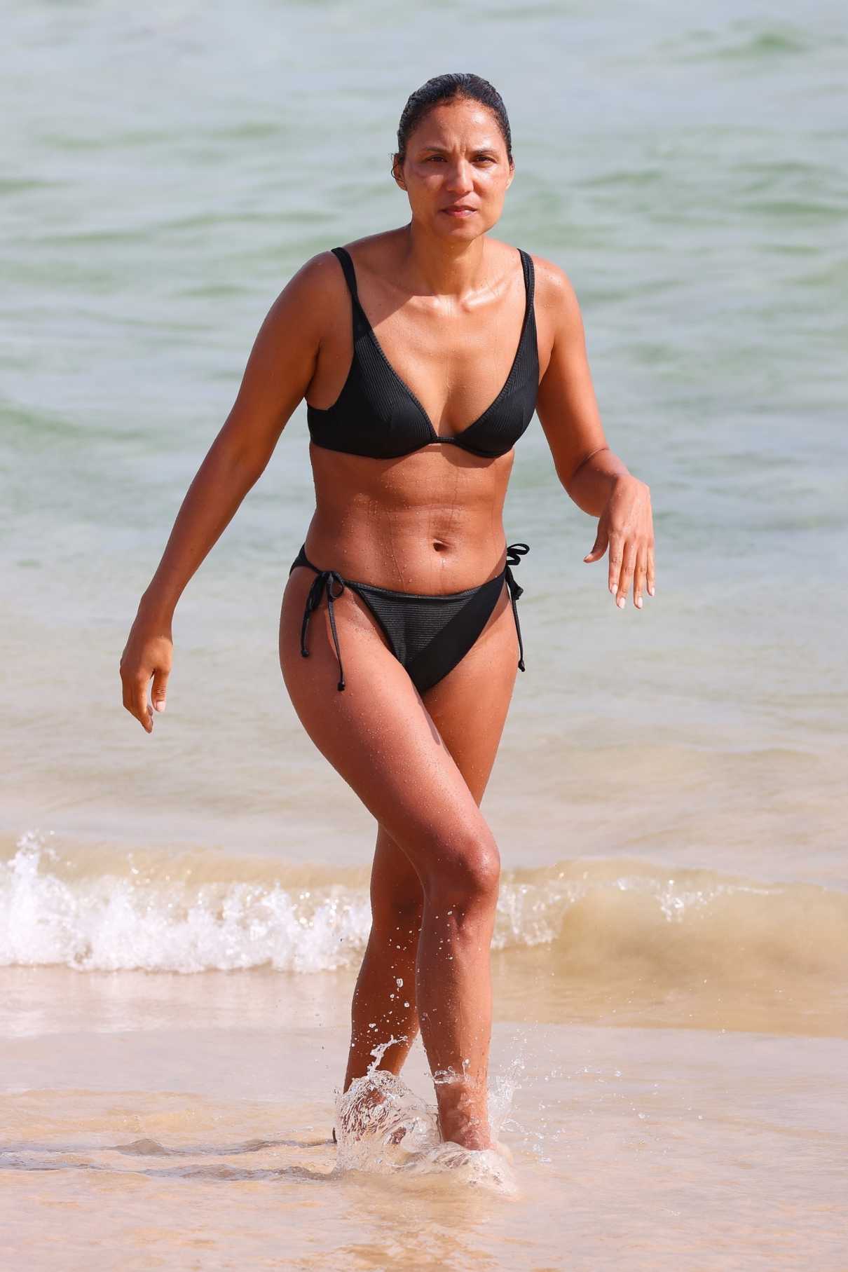 Janice Petersen in a Black Bikini