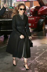 Jennifer Lopez in a Black Coat