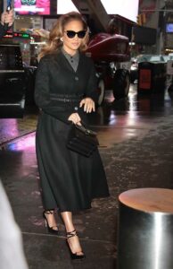 Jennifer Lopez in a Black Coat