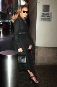 Jennifer Lopez in a Black Coat