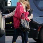 Jessica Simpson in a Red Ripped Hoodie Was Seen Out in Los Angeles 02/15/2022