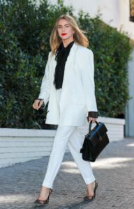 Julianne Hough in a White Pantsuit