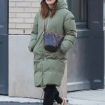 Julianne Moore in an Olive Puffer Coat Was Seen Out in New York 02/17/2022