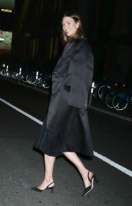 Karlie Kloss in a Black Coat