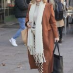 Kate Garraway in a Brown Coat Arrives at the Smooth Radio in London 01/31/2022