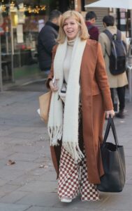 Kate Garraway in a Brown Coat