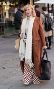 Kate Garraway in a Brown Coat