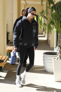 Kendall Jenner in a Black Nike Jacket