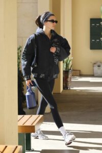 Kendall Jenner in a Black Nike Jacket