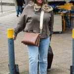 Kerry Katona in a White Sneakers Arrives at Steph’s Packed Lunch in Leeds 02/18/2022