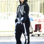 Kourtney Kardashian in a Skeleton Print Playsuit Was Seen Out in Calabasas 01/31/2022