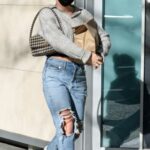 Lili Reinhart in a Blue Ripped Jeans Was Seen Out in Vancouver 02/13/2022
