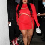 Lizzo in a Red Dress Leaves Dinner Date at Craig’s in West Hollywood 02/14/2022