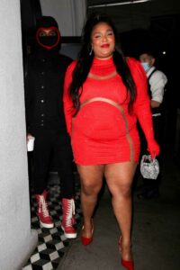 Lizzo in a Red Dress
