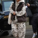 Maisie Smith in a White Camo Print Sweatsuit Leaves Her Hotel in Sheffield 02/01/2022