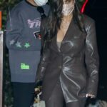 Mia Khalifa in a Brown Leather Pantsuit Leaves Dinner with Her Boyfriend Jhay Cortez at Nobu in Malibu 01/30/2022