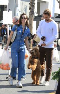 Natalie Joy in a Denim Jumpsuit