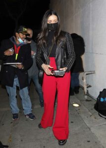 Nina Dobrev in a Red Pants