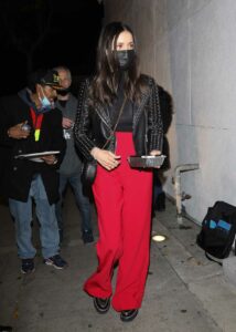 Nina Dobrev in a Red Pants