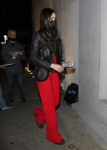 Nina Dobrev in a Red Pants