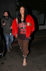 Rihanna in a Brown Sweatpants