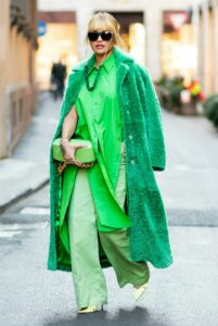 Rita Ora in a Green Outfit