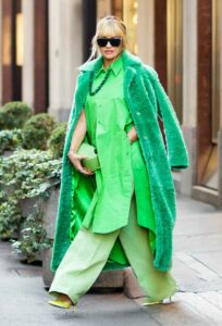 Rita Ora in a Green Outfit