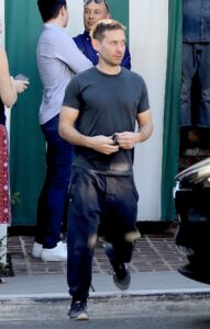 Tobey Maguire in a Black Tee