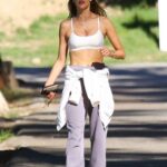 Alessandra Ambrosio in a White Sports Bra Was Seen Out in Pacific Palisades 03/01/2022