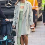 Amanda Holden in an Olive Coat Leaves the Global Radio Studios in London 03/14/2022