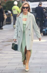 Amanda Holden in an Olive Coat