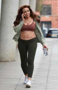 Amy Anzel in an Olive Leggings