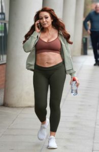 Amy Anzel in an Olive Leggings