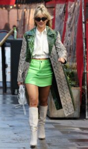 Ashley Roberts in a Green Mini Skirt