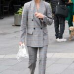 Ashley Roberts in a Grey Pantsuit Leaves the Global Radio Studios in London 03/10/2022