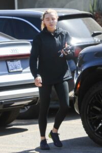 Chloe Moretz in a Black Athleisure Attire