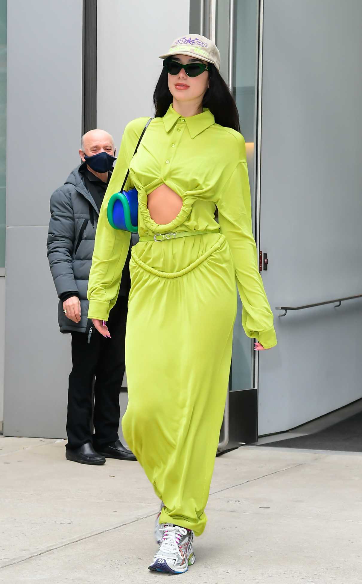 Dua Lipa in a Neon Green Dress Was Seen Out in New York 03/01/2022-1