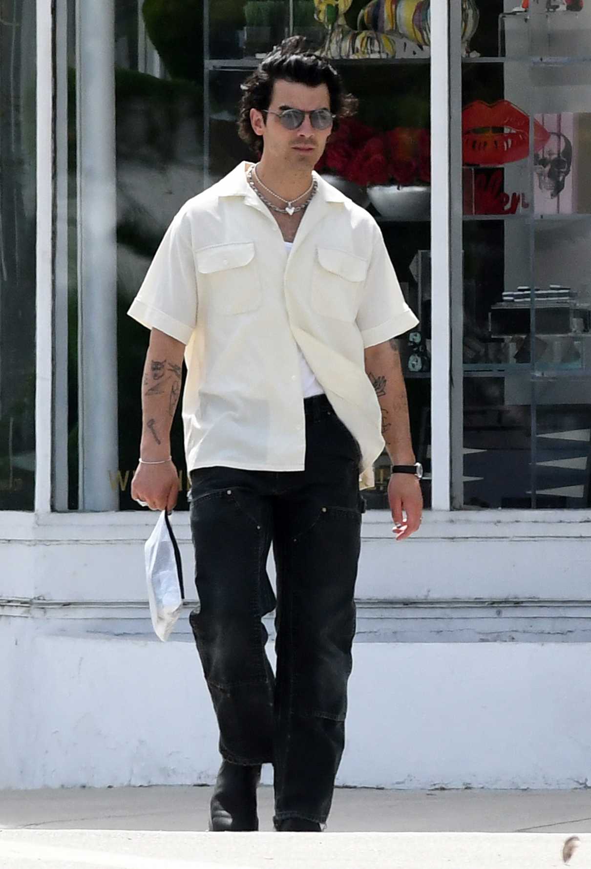 Joe Jonas in a White Shirt