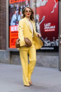 Julianne Hough in a Yellow Pantsuit