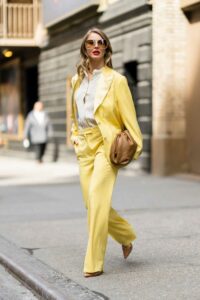 Julianne Hough in a Yellow Pantsuit