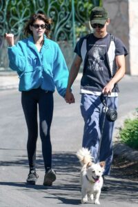 Kaia Gerber in a Black Sneakers