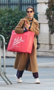 Katie Holmes in a Caramel Coloured Coat